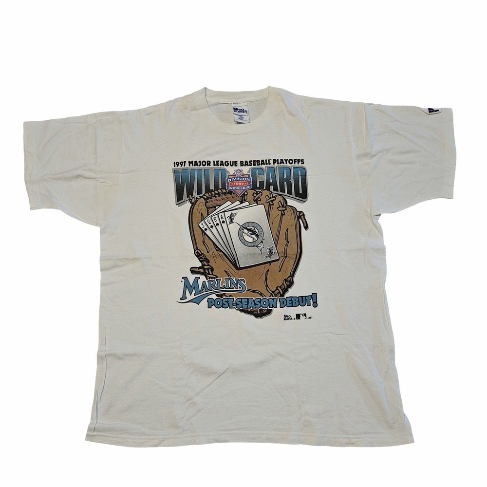Vintage 1997 Florida Marlins Wild Card Post Season Debut T Shirt XXL